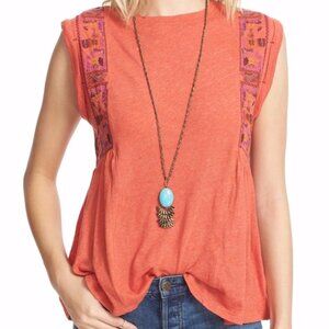 Free People Marcy Embroidered Tank Top Size XS